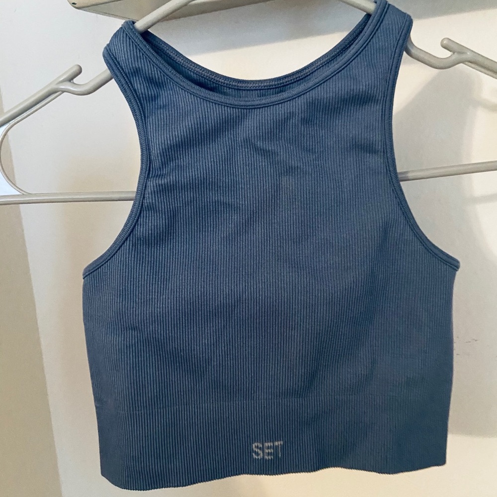 SETactive high neck crop top in Pluto